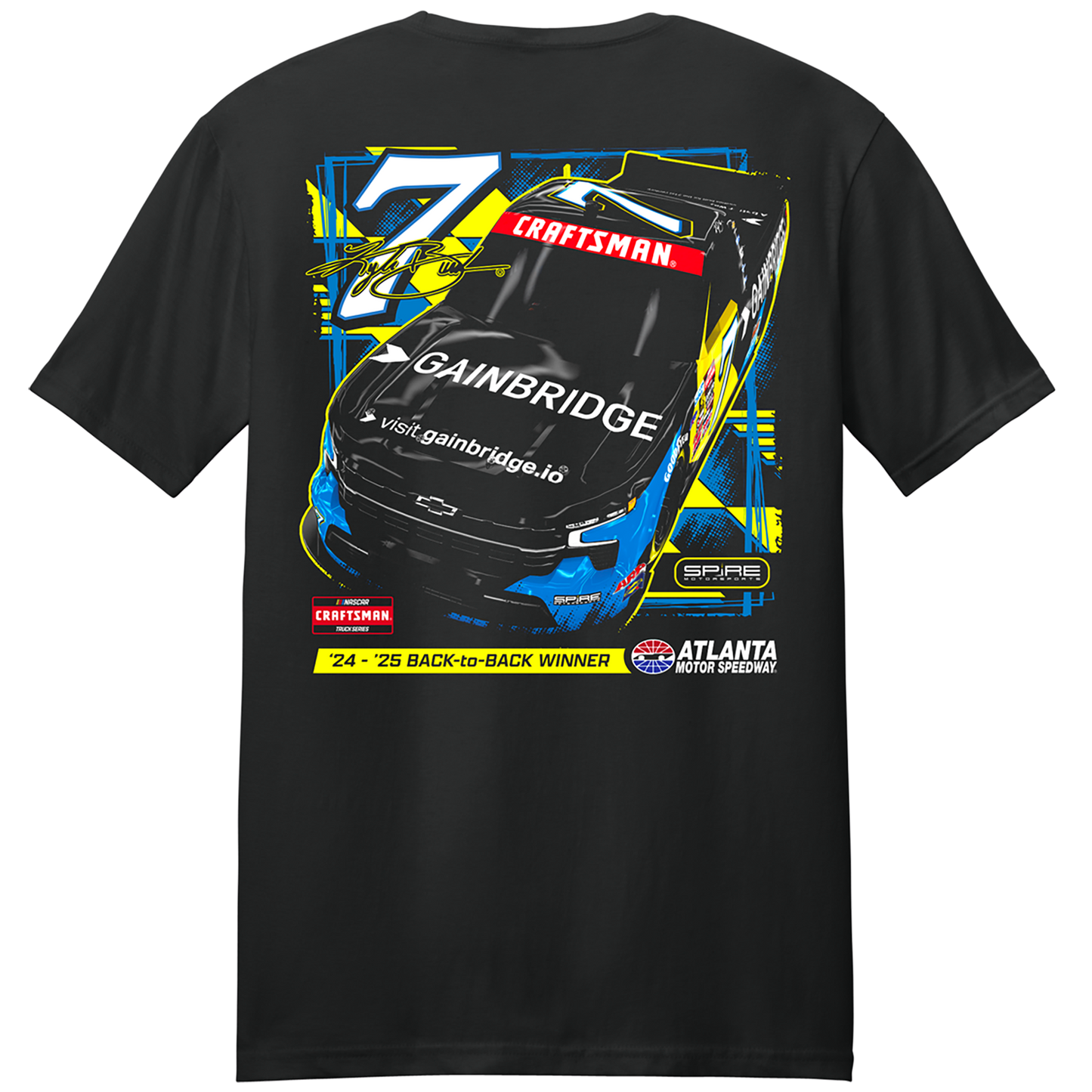 KYLE BUSCH #7 GAINBRIDGE ATLANTA 2-SPOT TRUCK BLACK WIN TEE