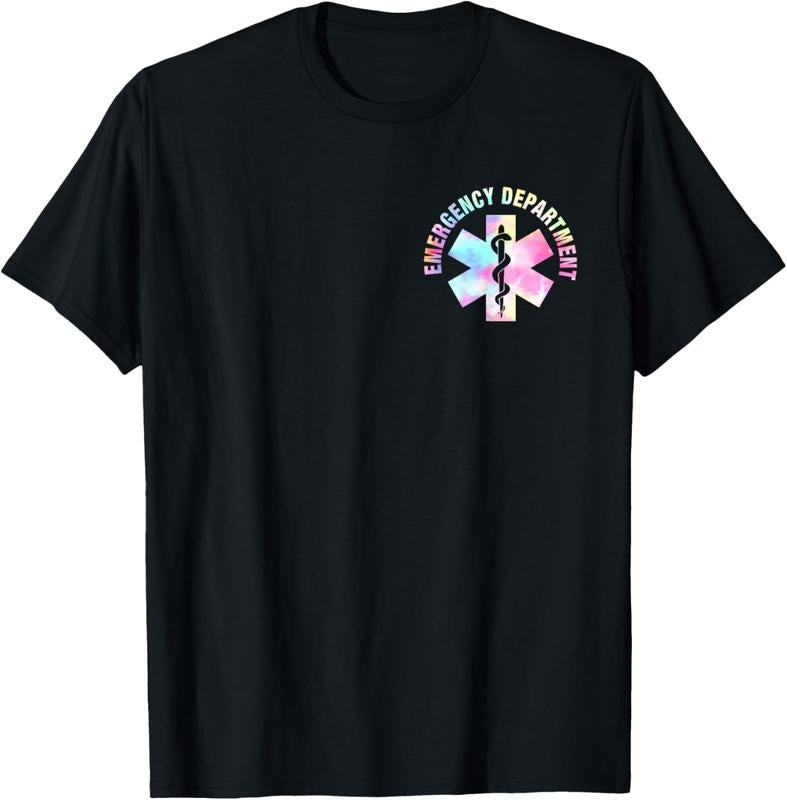 100% Cotton Emergency Nurse ER Nurse 2 Sided T-Shirt