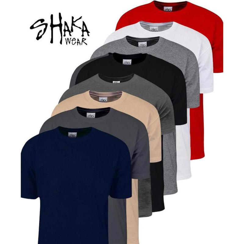 3 Tees Shaka Wear Crewneck 7.5 Oz Super Max Heavyweight T-Shirt Top T-shirt Casual Man Cotton Menswear Short Sleeves