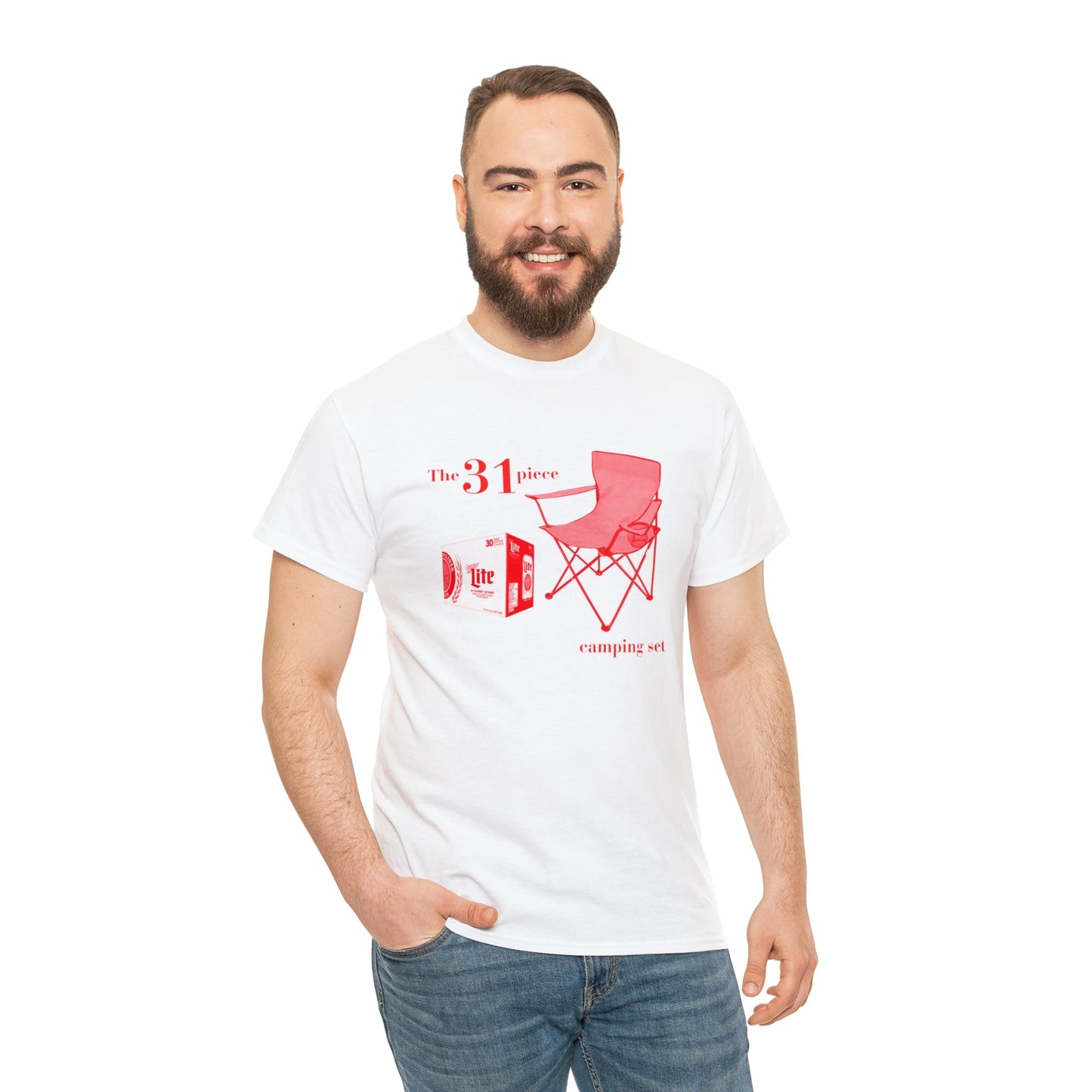30 Rack and chair (31 piece camping set) - Unisex Heavy Cotton Tee