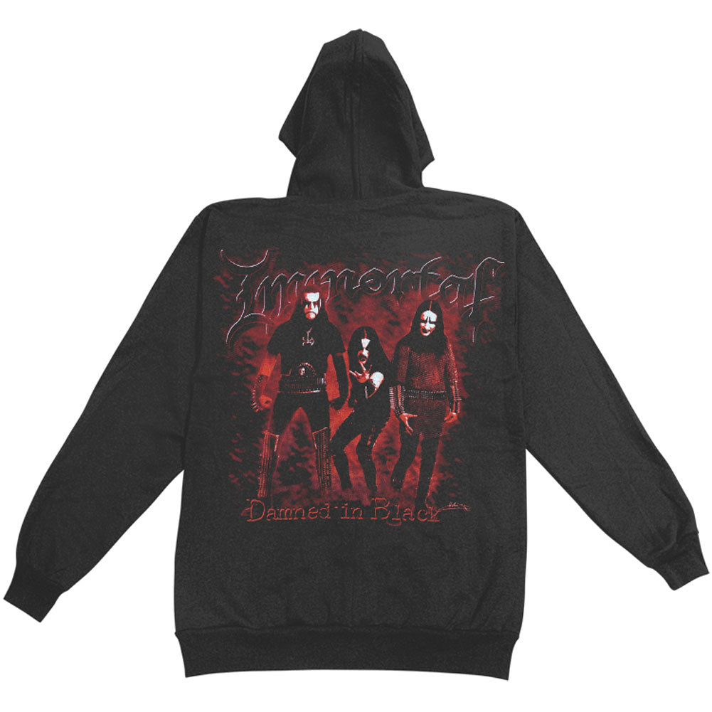 Damned In Black Zippered Hooded Sweatshirt