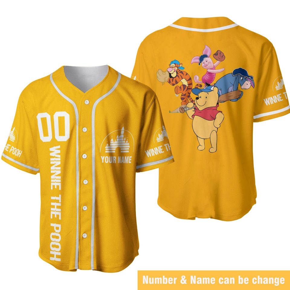 Winnie The Pooh Baseball Jersey Shirt - Bafud