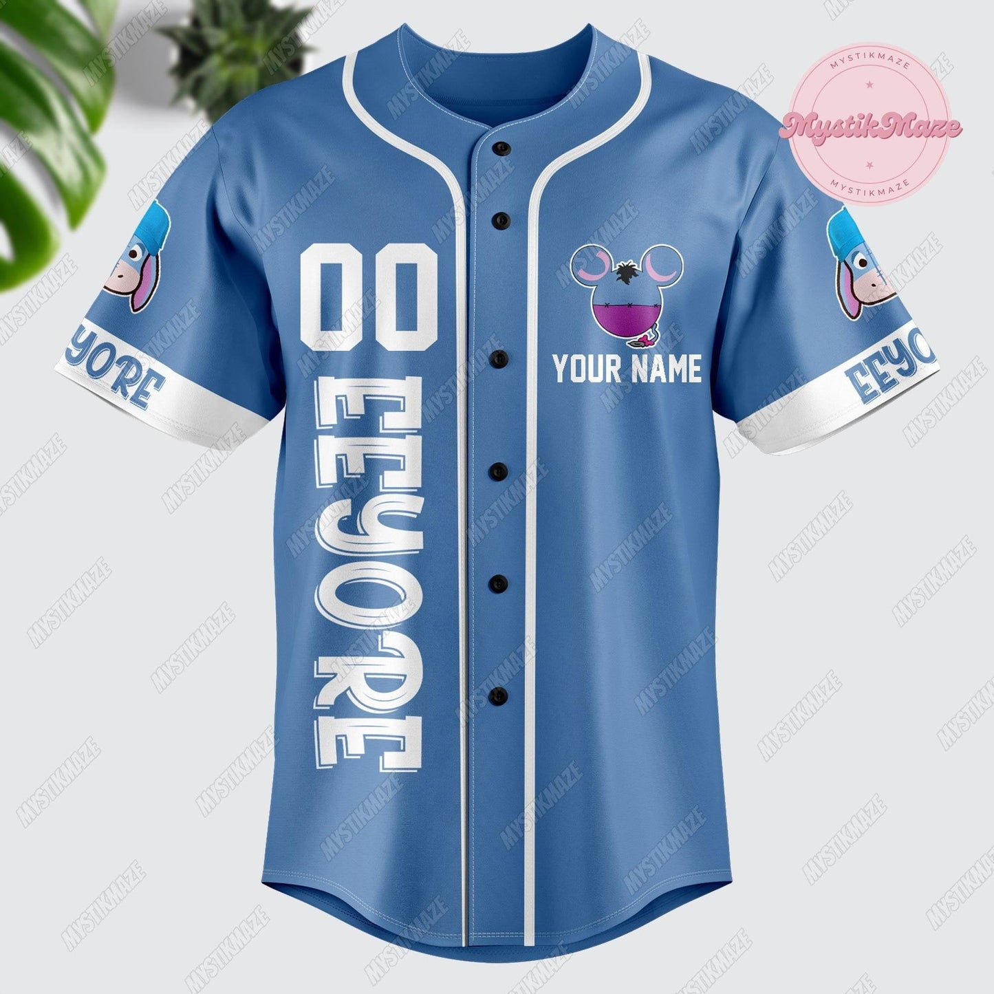 Personalized Eeyore Jersey, Winnie The Pooh Jersey Shirt, Custom Eeyore Baseball Jersey, Eeyore Athletic Jersey, Eeyore Jersey Women - Bafud