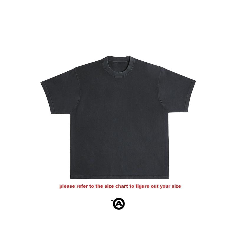 300GSM Washed Black T-Shirt Cropped