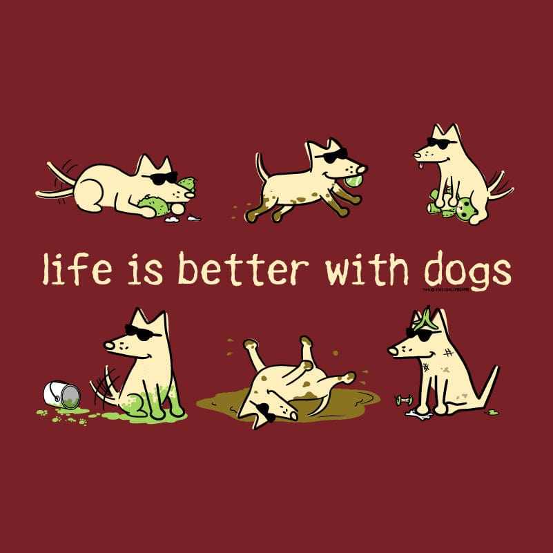 Life Is Better With Dogs - Ladies Curvy V-Neck Tee