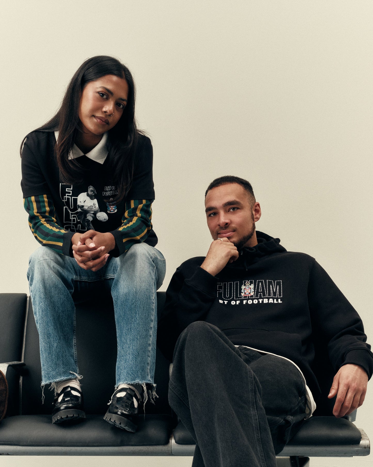 Fulham 90s Black Hoodie