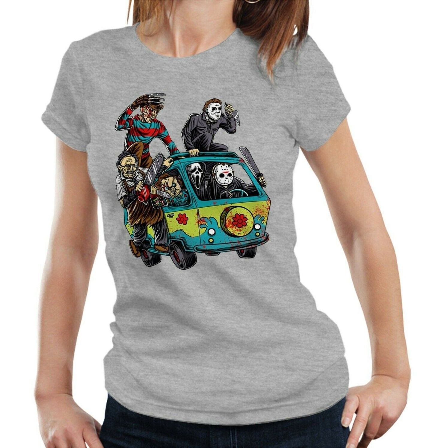 Horror Cartoon Scooby Parody Tshirt Fitted Ladies
