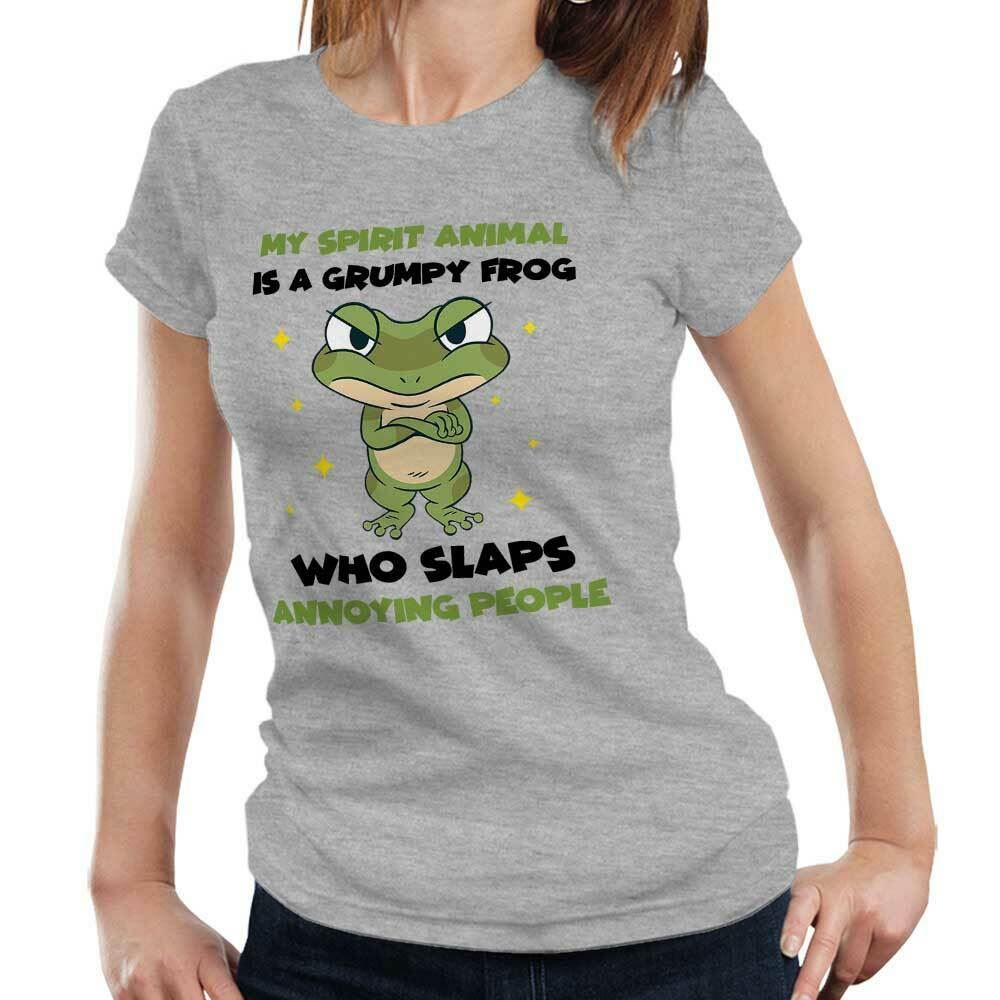 My Spirit Animal Is A Grumpy Frog Tshirt Fitted Ladies