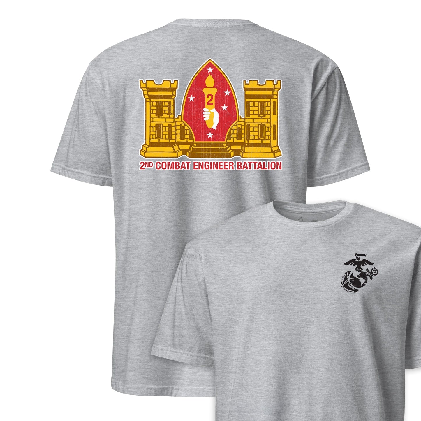 2nd Combat Engineer Battalion Back Print T-Shirt