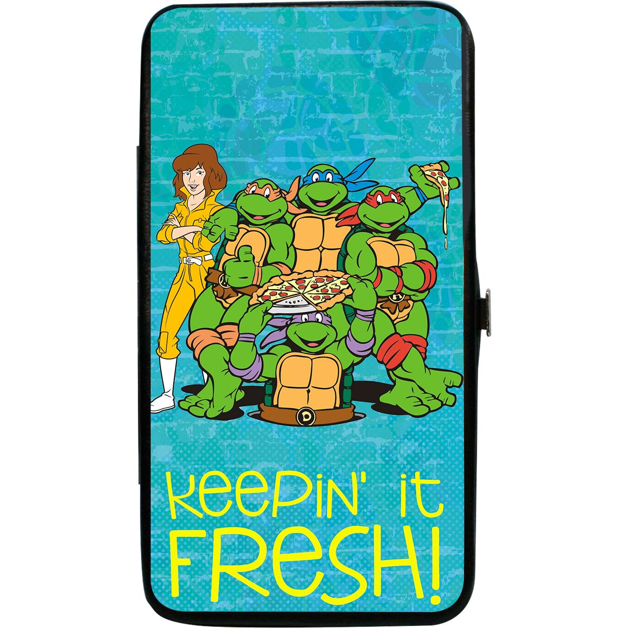 Classic Teenage Mutant Ninja Turtles April & Group/Keepin It Fresh Logo Blu Girls Wallet