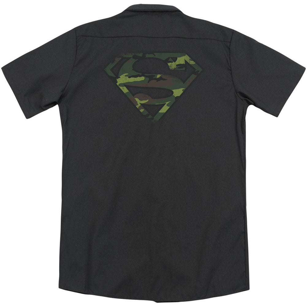 Distressed Camo Shield (Back Print) Workshirt