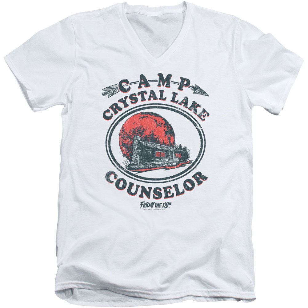 Camp Counselor Adult V-Neck Slim Fit T-shirt