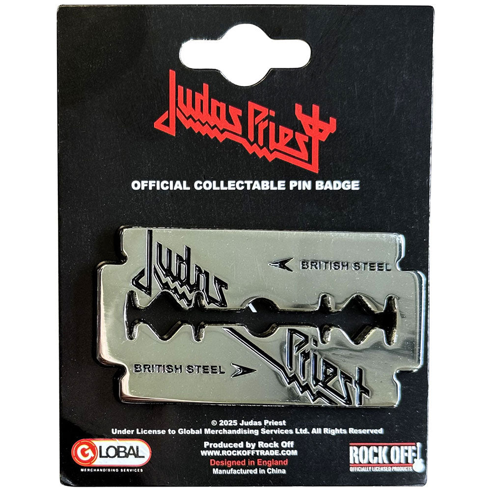 British Steel Razor Blade Pewter Pin Badge