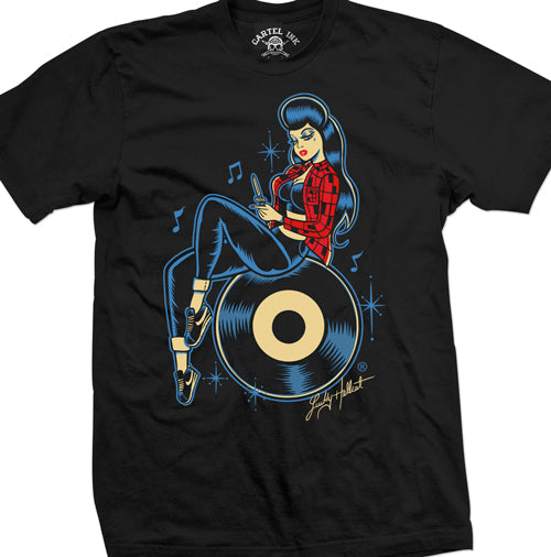 Lucky Hellcat Rock n Roll Gangster Unisex T-Shirt