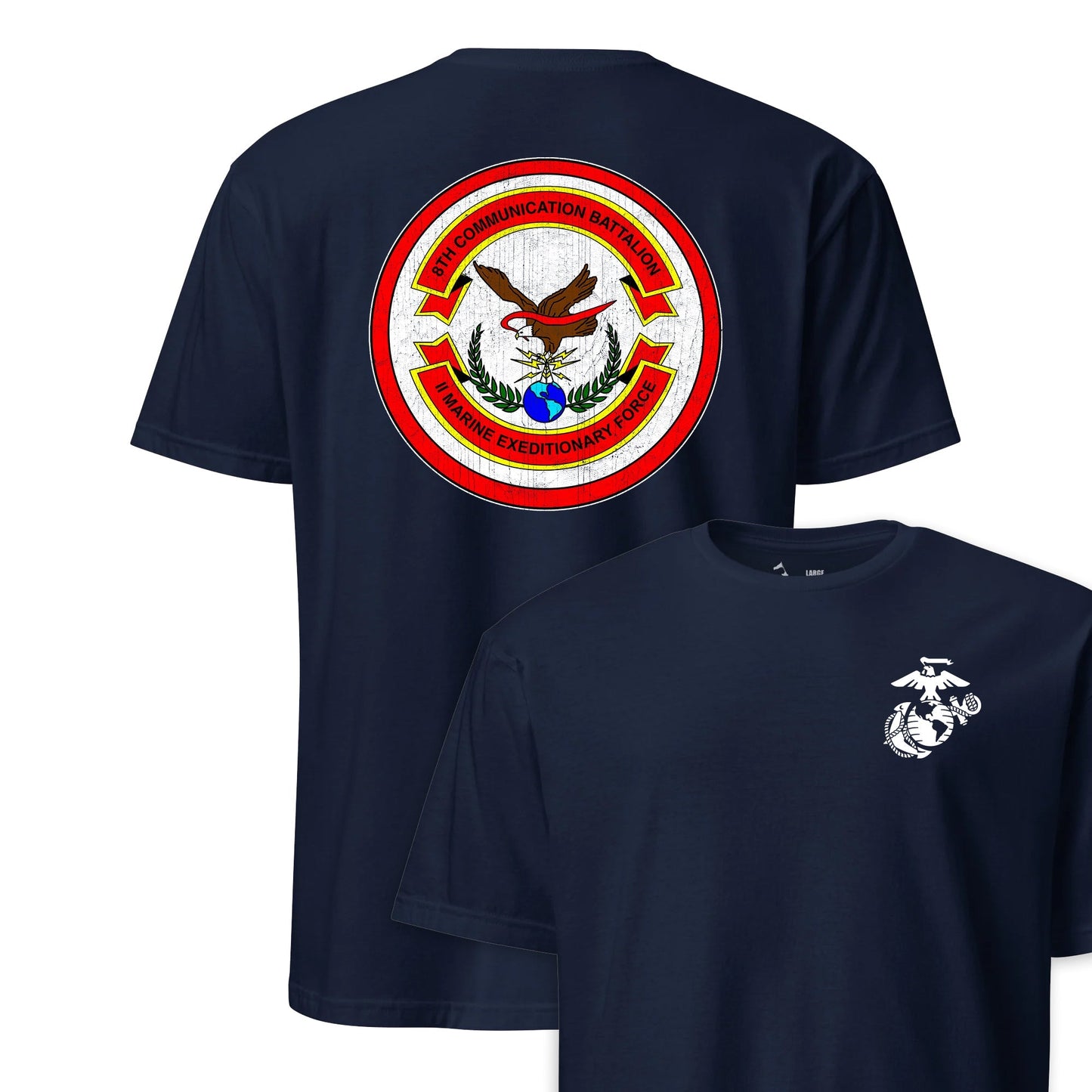 8th Communications Battalion Back Print T-Shirt