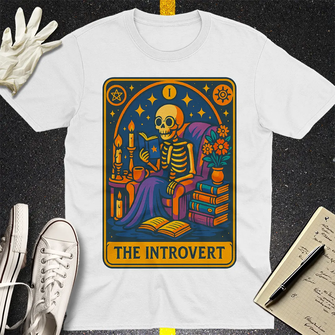 The Introvert Tarot Skeleton T-Shirt