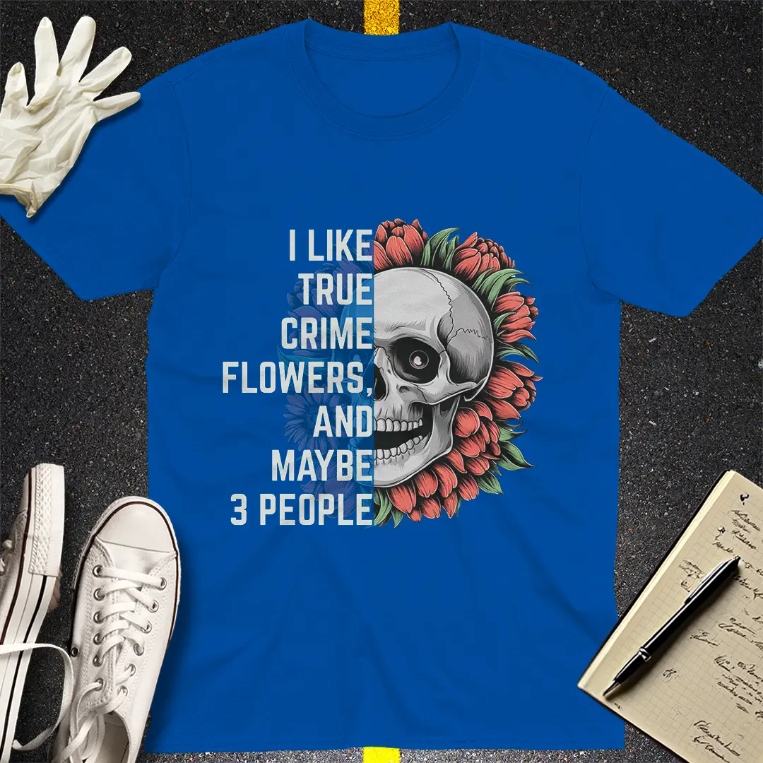True Crime Flower Skull T-Shirt