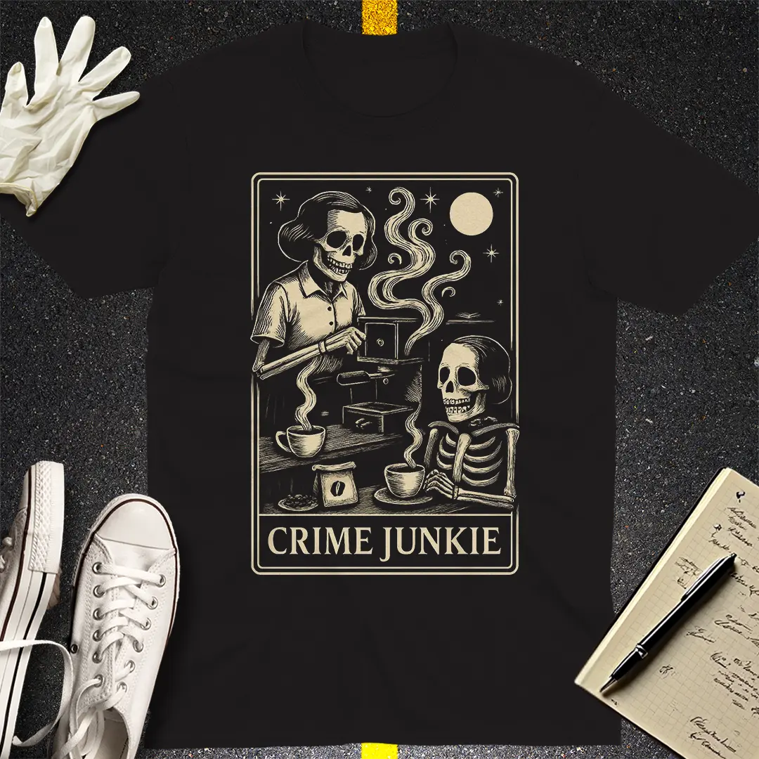 Crime Junkie Skeleton Café T-Shirt