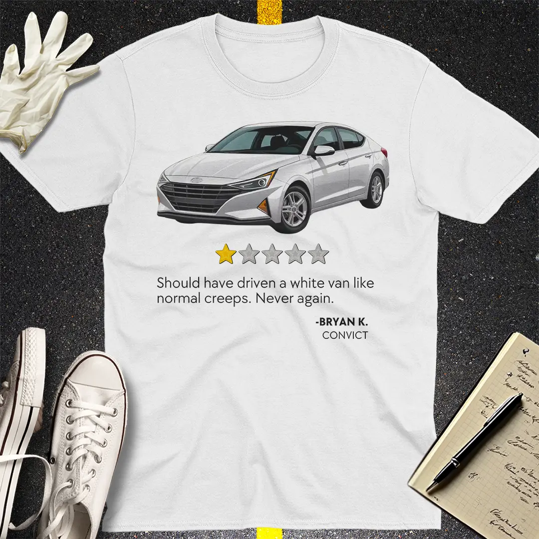 One Star White Elantra Review T-Shirt