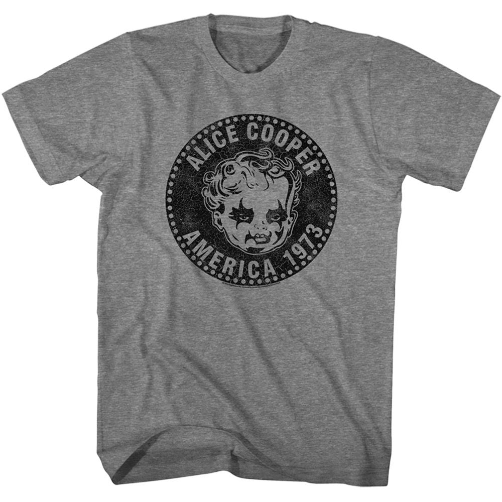 Alice Cooper America 1973 Official Heather T-Shirt
