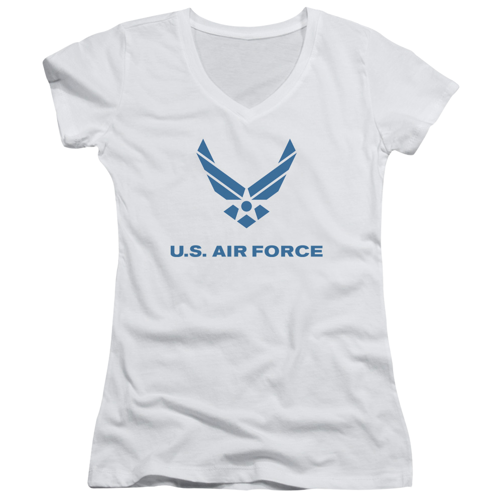 Air Force Distressed Logo - Juniors V-Neck T-Shirt