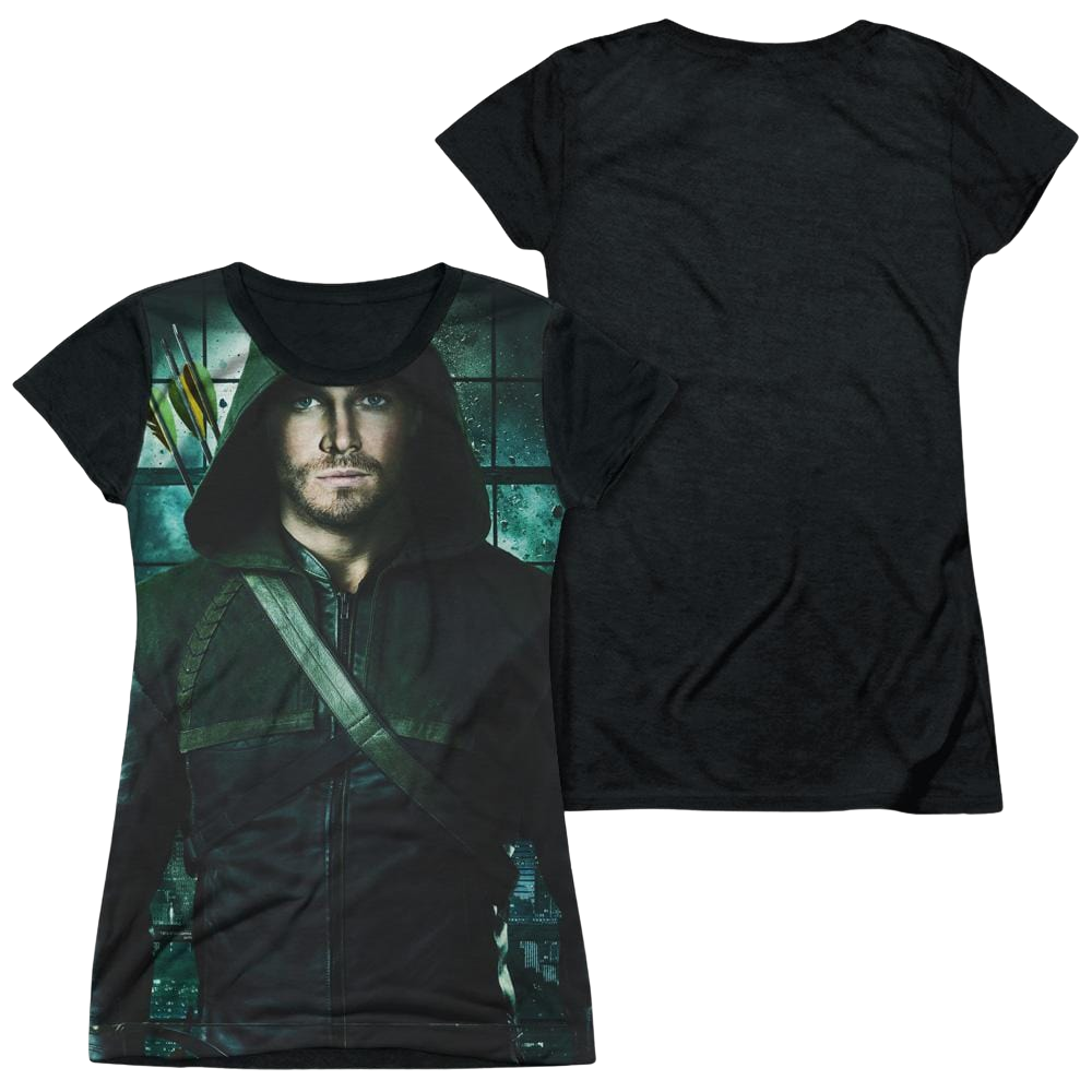 Arrow Two Sides - Juniors Black Back T-Shirt