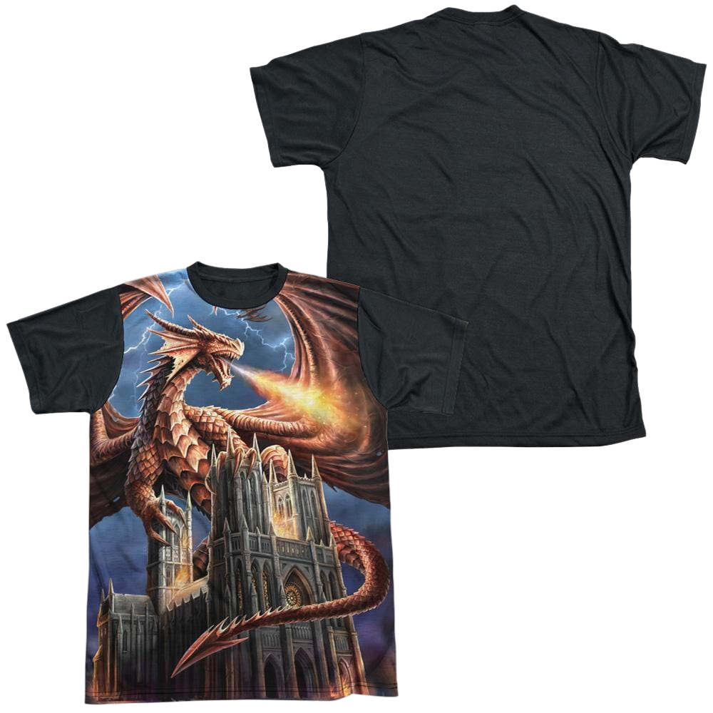 Anne Stokes Dragons Fury - Men's Black Back T-Shirt