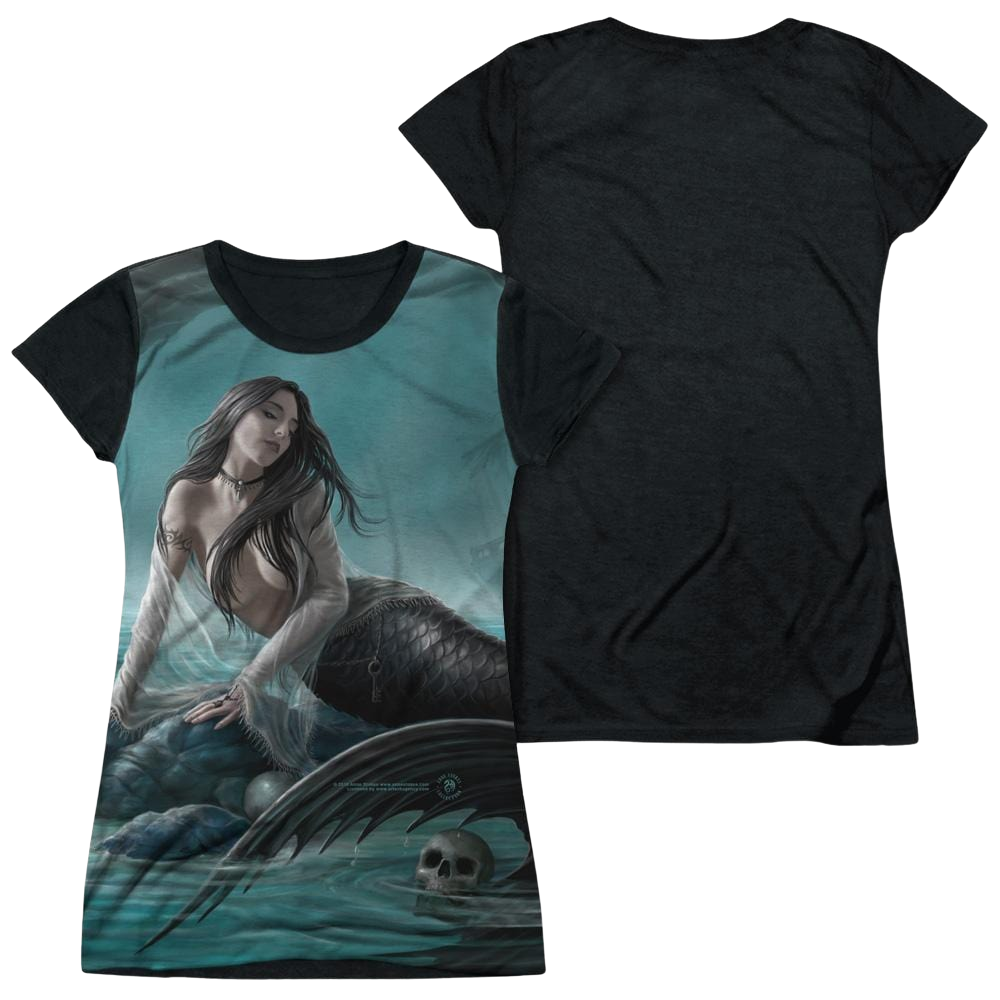 Anne Stokes Sirens Lament - Juniors Black Back T-Shirt