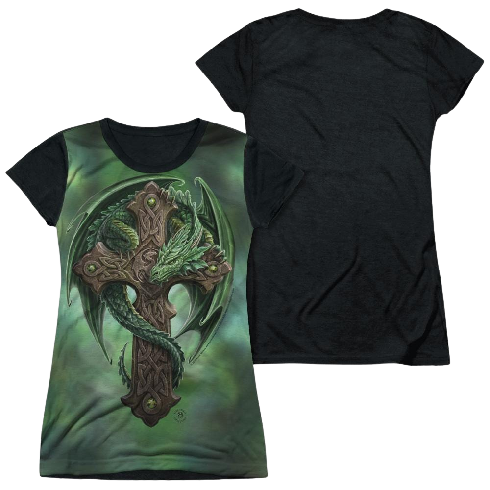 Anne Stokes Woodland Guardian - Juniors Black Back T-Shirt
