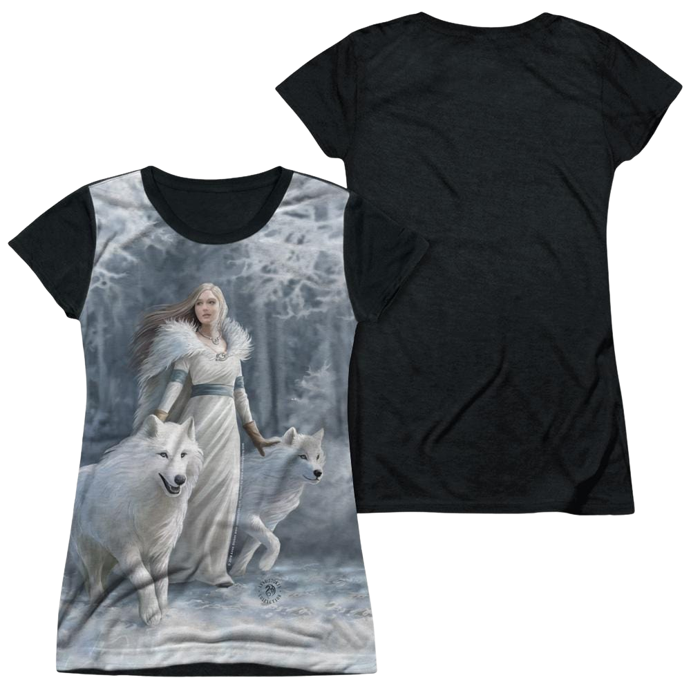 Anne Stokes Winter Guardians - Juniors Black Back T-Shirt