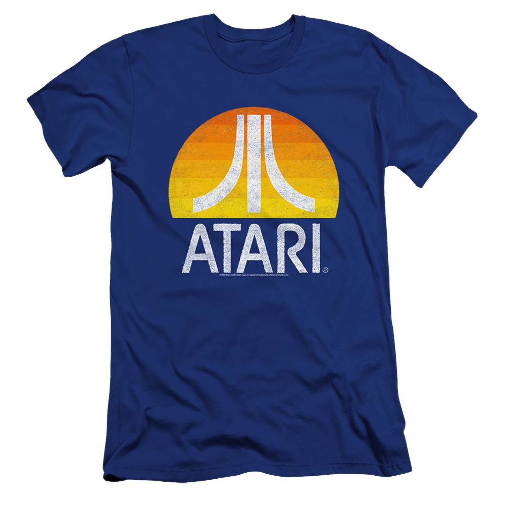 Atari Sunrise Eroded - Men's Premium Slim Fit T-Shirt