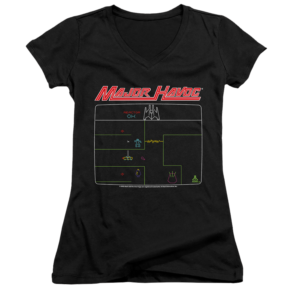 Atari Major Havoc Screen - Juniors V-Neck T-Shirt