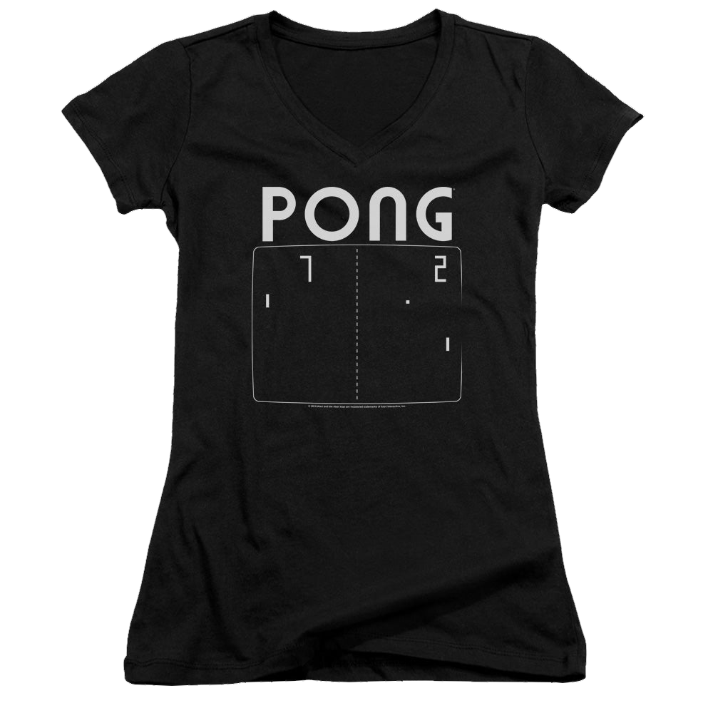 Atari Pong Screen - Juniors V-Neck T-Shirt