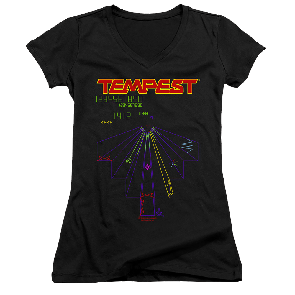 Atari Tempest Screen - Juniors V-Neck T-Shirt