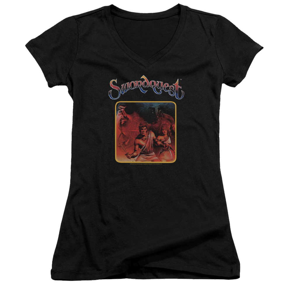 Atari Swordquest - Juniors V-Neck T-Shirt