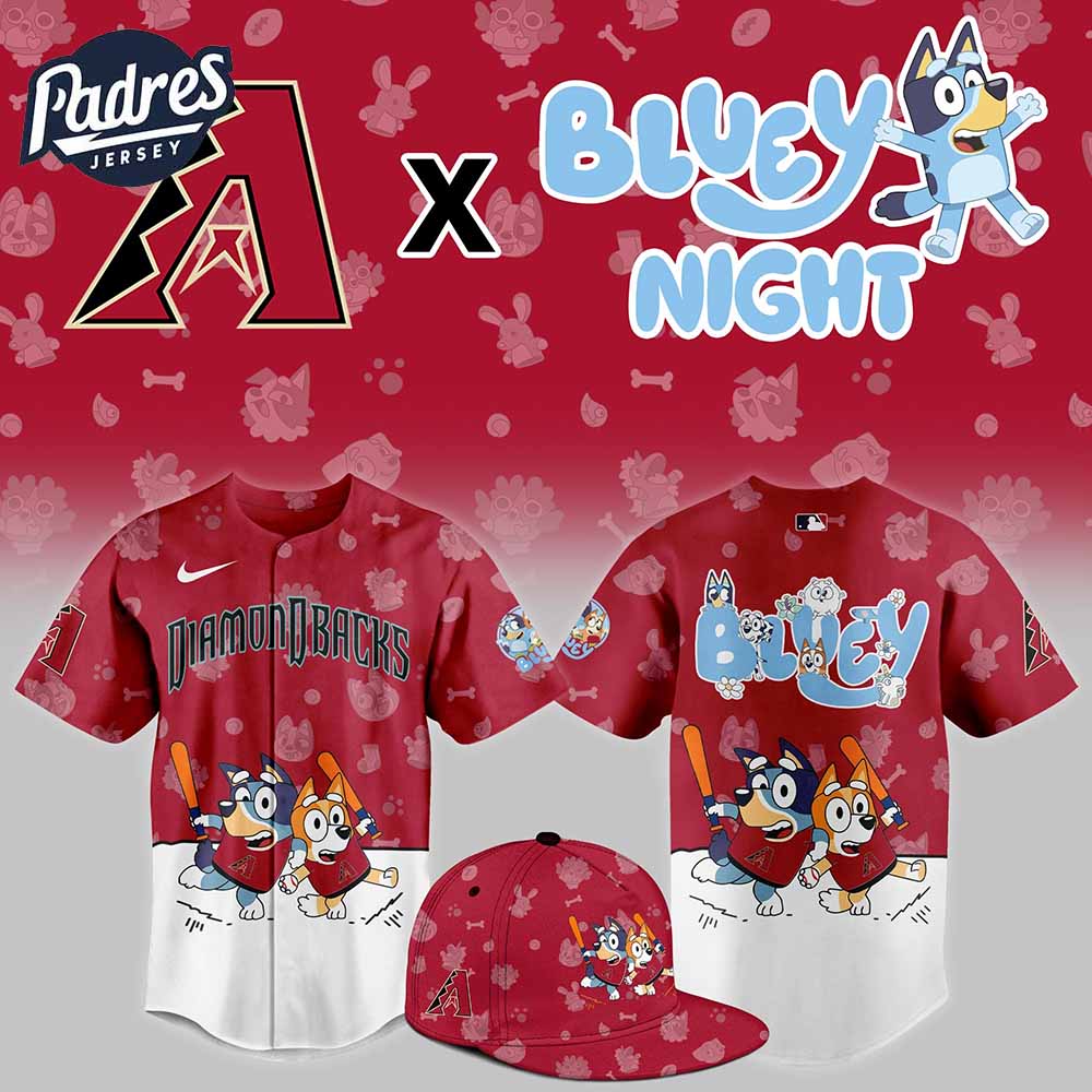 Arizona Diamondbacks Bluey Night Baseball Jersey Outfit - Padres Jersey Oasis: Elevate Your Baseball Style Game