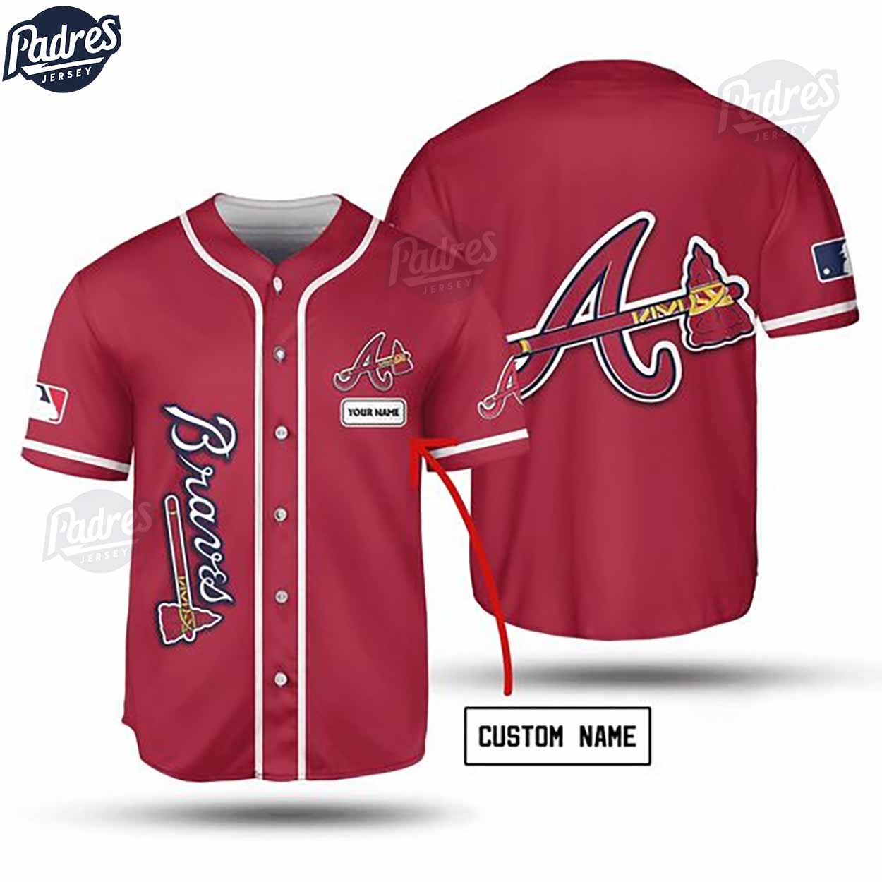 Atlanta Braves Custom Red Baseball Jersey Style - Padres Jersey Oasis: Elevate Your Baseball Style Game