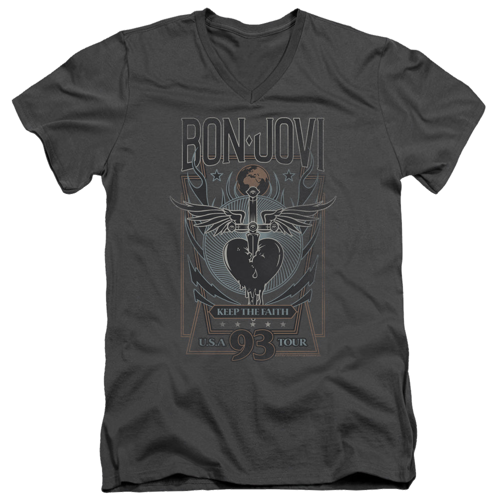 Bon Jovi Keep The Faith - Men's V-Neck T-Shirt