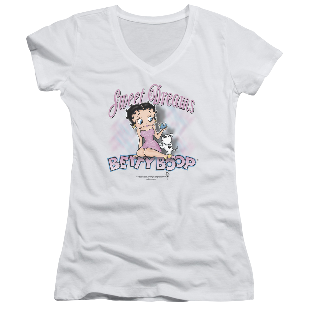 Betty Boop Sweet Dreams - Juniors V-Neck T-Shirt