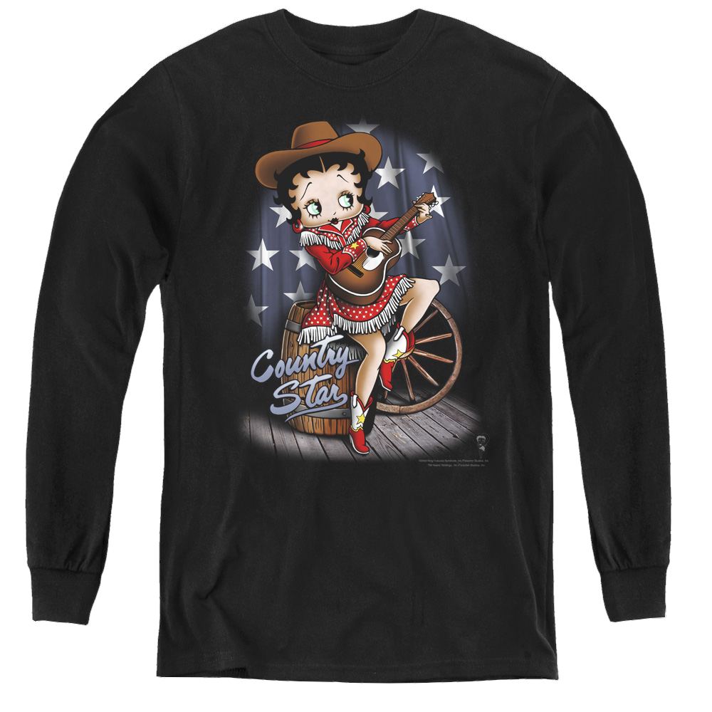 Betty Boop Country Star - Youth Long Sleeve T-Shirt