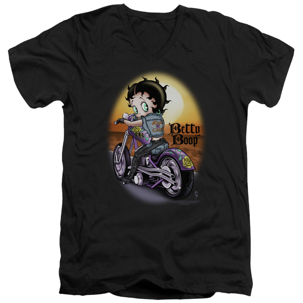 Betty Boop Wild Biker - Men's V-Neck T-Shirt