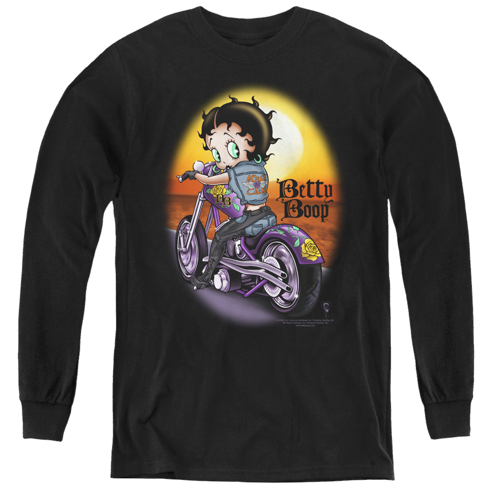 Betty Boop Wild Biker - Youth Long Sleeve T-Shirt
