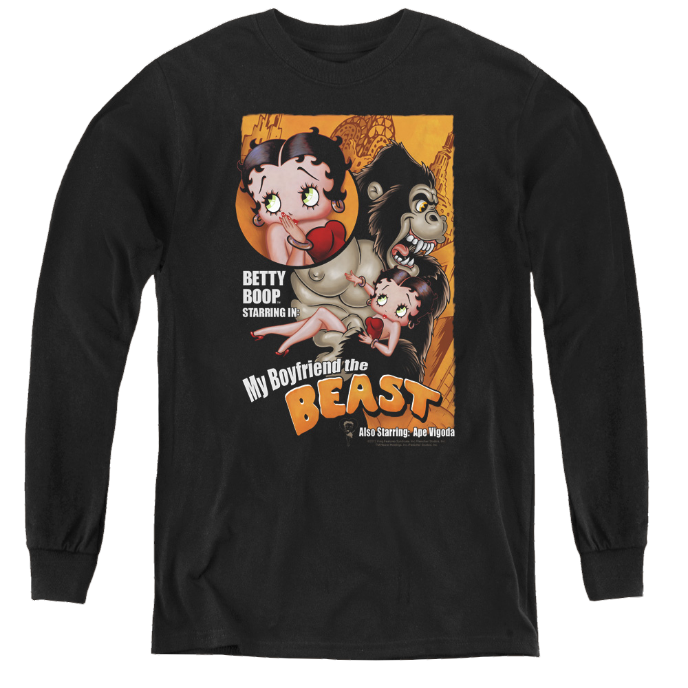 Betty Boop Boyfriend The Beast - Youth Long Sleeve T-Shirt
