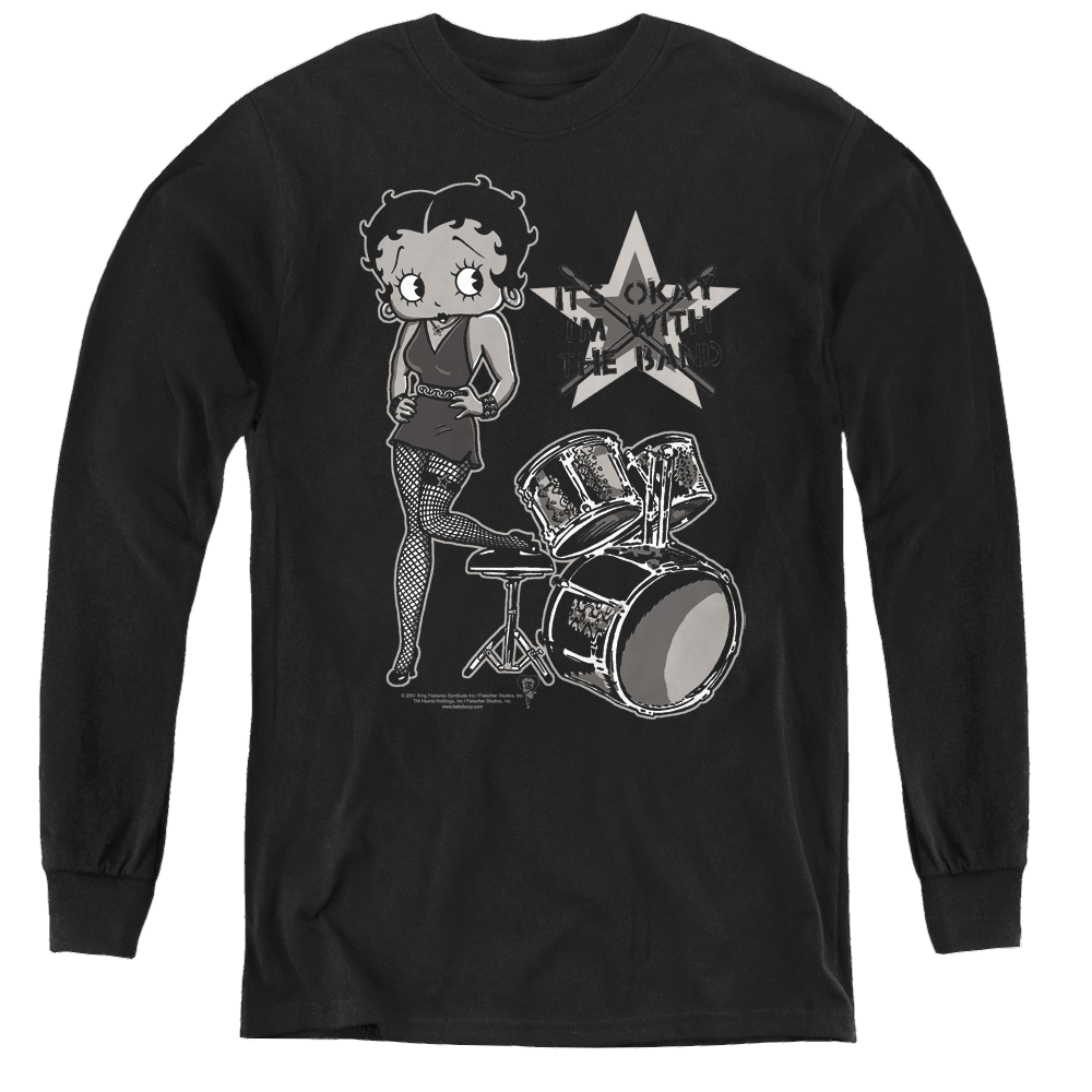 Betty Boop With The Band - Youth Long Sleeve T-Shirt