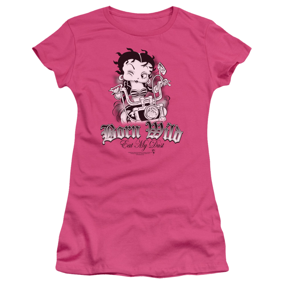 Betty Boop Born Wild - Juniors T-Shirt