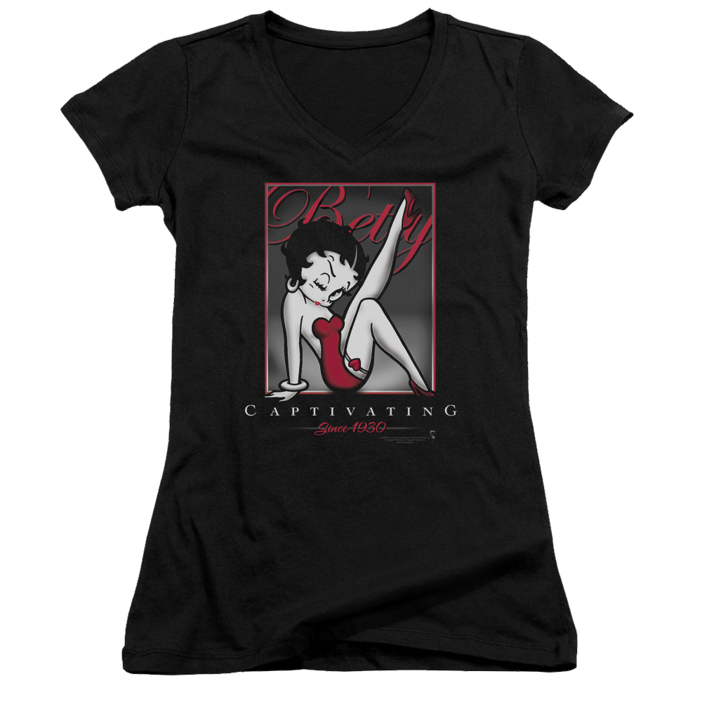 Betty Boop Captivating - Juniors V-Neck T-Shirt