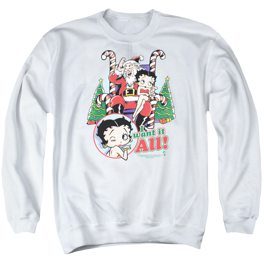 Betty Boop I Want It All - Men's Crewneck Sweatshirt