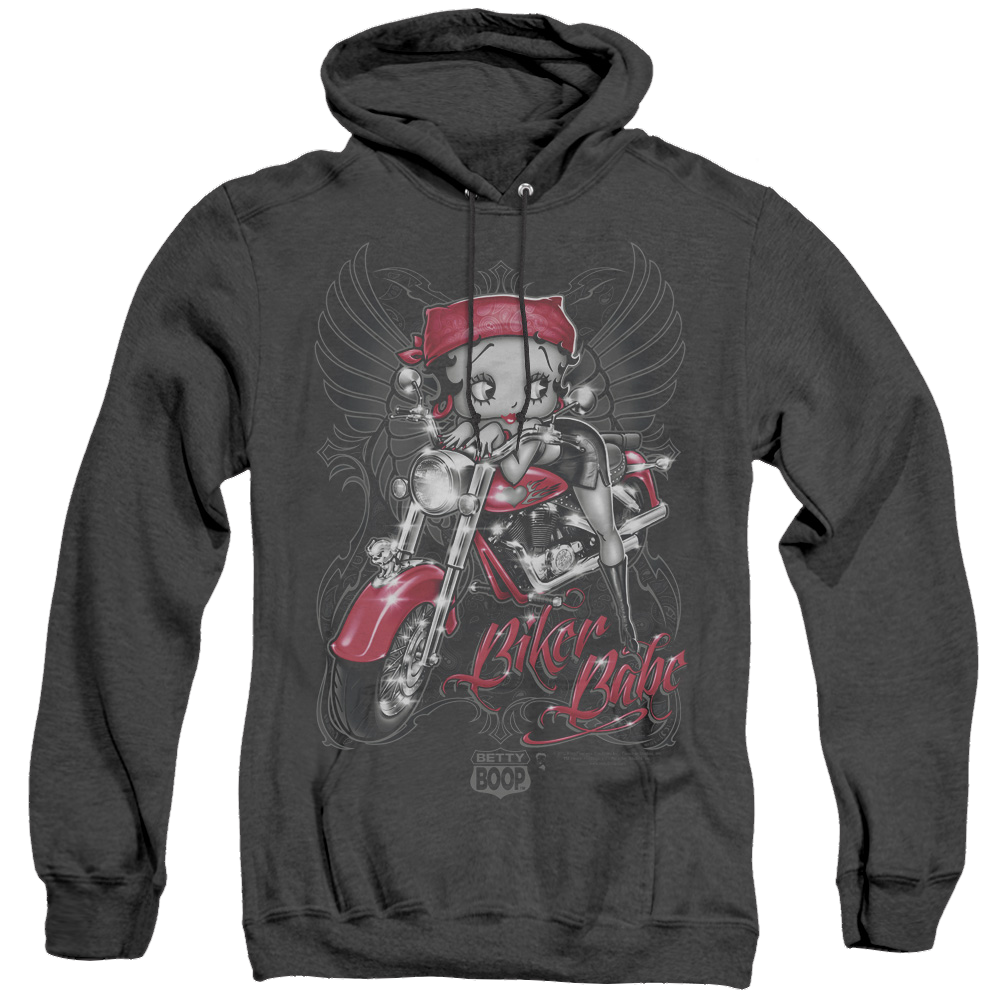Betty Boop Biker Babe - Heather Pullover Hoodie