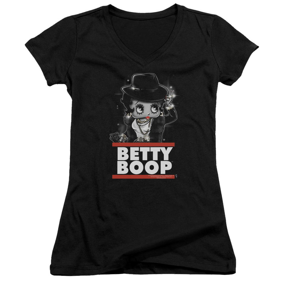Betty Boop Bling Bling Boop - Juniors V-Neck T-Shirt