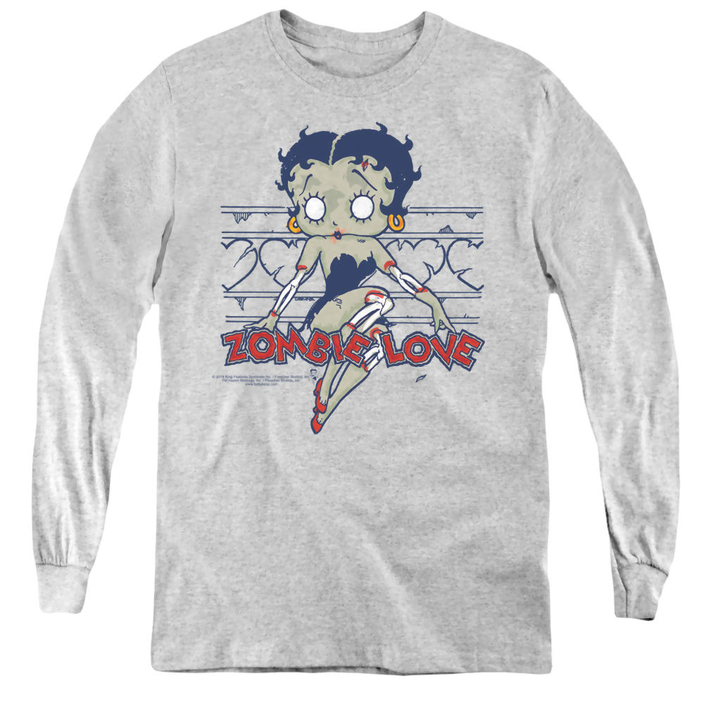 Betty Boop Zombie Pinup - Youth Long Sleeve T-Shirt